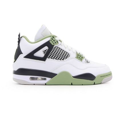 AQ9129-103 Nike Air Jordan 4 Oil Green Seaform White Black Khaki Grey (Women's)