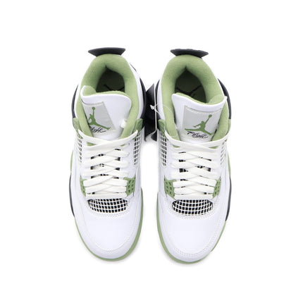 AQ9129-103 Nike Air Jordan 4 Oil Green Seaform White Black Khaki Grey (Women's)