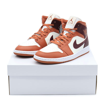 BQ6472-200 Nike Air Jordan 1 Mid Dusty Peach Sail White Night Maroon (Women's)