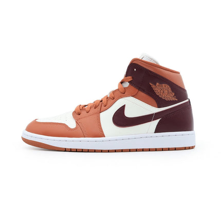 BQ6472-200 Nike Air Jordan 1 Mid Dusty Peach Sail White Night Maroon (Women's)