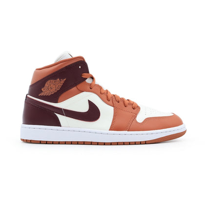 BQ6472-200 Nike Air Jordan 1 Mid Dusty Peach Sail White Night Maroon (Women's)