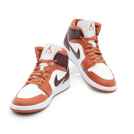 BQ6472-200 Nike Air Jordan 1 Mid Dusty Peach Sail White Night Maroon (Women's)