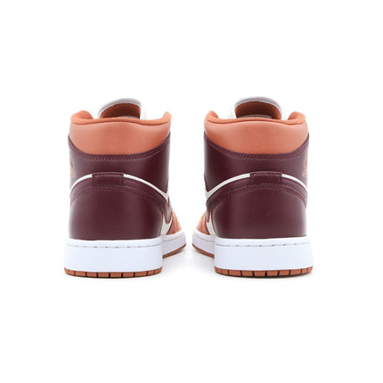 BQ6472-200 Nike Air Jordan 1 Mid Dusty Peach Sail White Night Maroon (Women's)