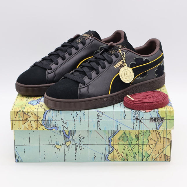 396525-01 ONE PIECE Puma Suede Blackbeard Puma Black Dark Chocolate (Men's)