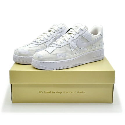 DZ3674-100 Nike Air Force 1 Low Billie Eilish Triple White Off Patch Work Mosaic