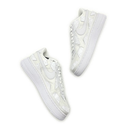 DZ3674-100 Nike Air Force 1 Low Billie Eilish Triple White Off Patch Work Mosaic