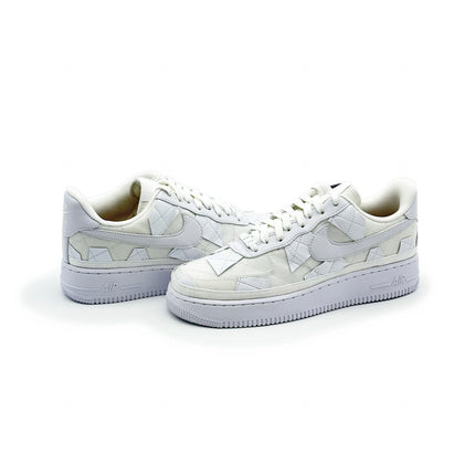 DZ3674-100 Nike Air Force 1 Low Billie Eilish Triple White Off Patch Work Mosaic