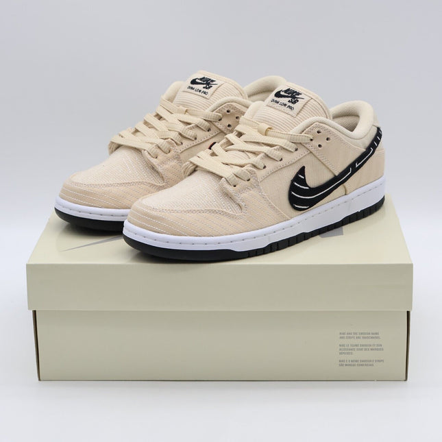 FD2627-200 Albino & Preto Nike SB Dunk Low Pro Pearl White Fossil Sail (Men's)