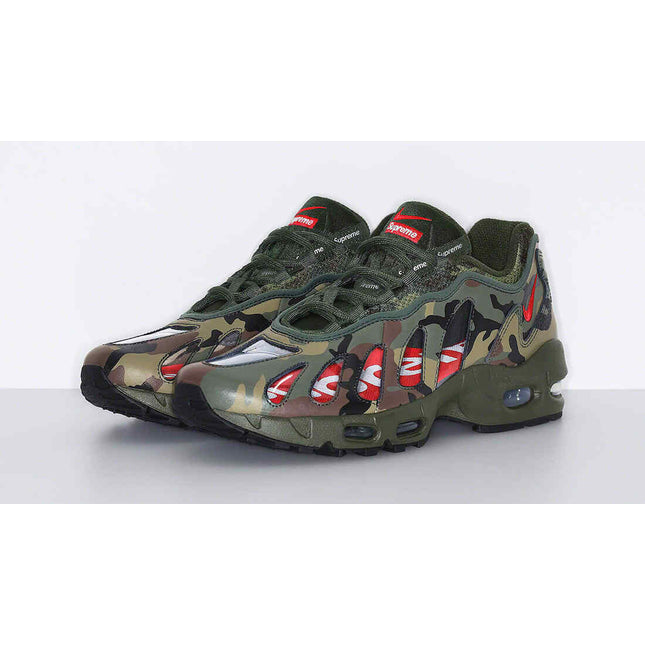 CV7652-300 Nike Air Max 96 Supreme Camo Dark Army Speed Red Clear (Men's)