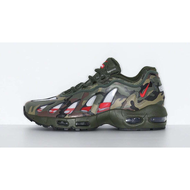 CV7652-300 Nike Air Max 96 Supreme Camo Dark Army Speed Red Clear (Men's)