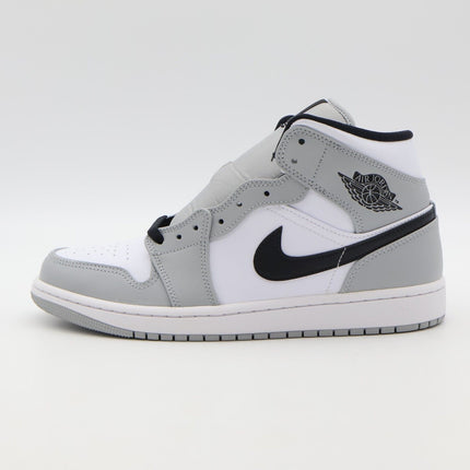 554724-092 Nike Air Jordan 1 Mid Light Smoke Grey Black White (Men's)