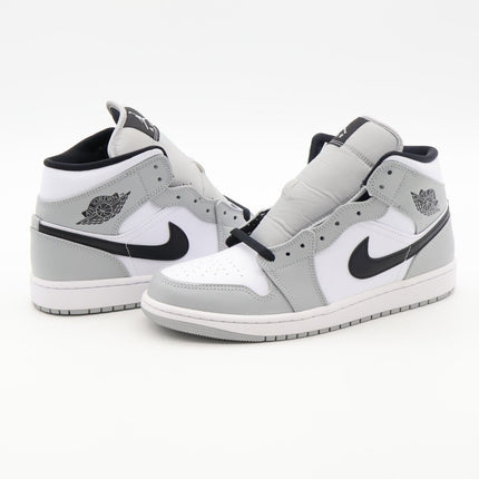 554724-092 Nike Air Jordan 1 Mid Light Smoke Grey Black White (Men's)