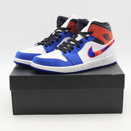 Size 8.5 - 852542-146 Nike Air Jordan 1 Mid Multicolored Swoosh Game Royal Red