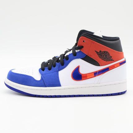 Size 8.5 - 852542-146 Nike Air Jordan 1 Mid Multicolored Swoosh Game Royal Red