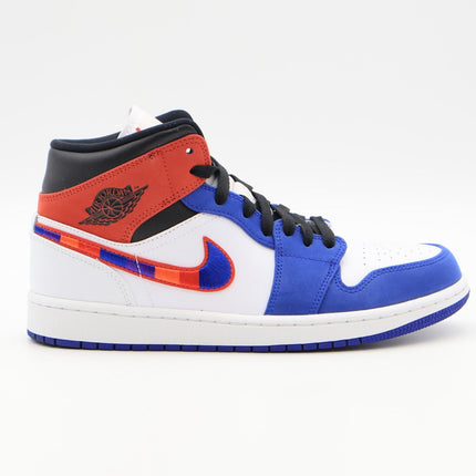 Size 8.5 - 852542-146 Nike Air Jordan 1 Mid Multicolored Swoosh Game Royal Red