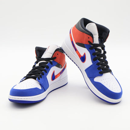 Size 8.5 - 852542-146 Nike Air Jordan 1 Mid Multicolored Swoosh Game Royal Red