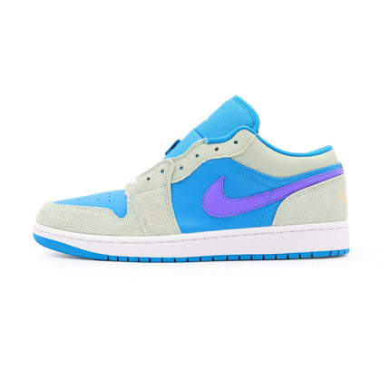 DX4334-300 Nike Air Jordan 1 Low Aquatone Psychic Celestial Gold Blue (Men's)