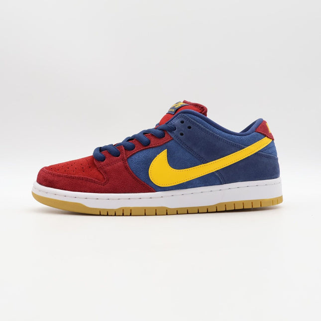 DJ0606-400 Nike SB Dunk Low Barcelona Red Wine Navy Blue Yellow Burgundy (Men's)