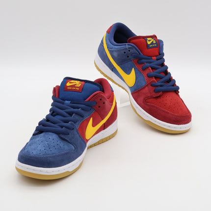 DJ0606-400 Nike SB Dunk Low Barcelona Red Wine Navy Blue Yellow Burgundy (Men's)