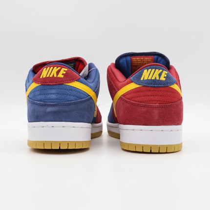 DJ0606-400 Nike SB Dunk Low Barcelona Red Wine Navy Blue Yellow Burgundy (Men's)