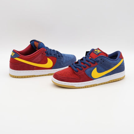 DJ0606-400 Nike SB Dunk Low Barcelona Red Wine Navy Blue Yellow Burgundy (Men's)