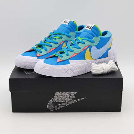 DM7901-400 KAWS sacai Nike Blazer Low Neptune Blue Light Pink Yellow (Men's)