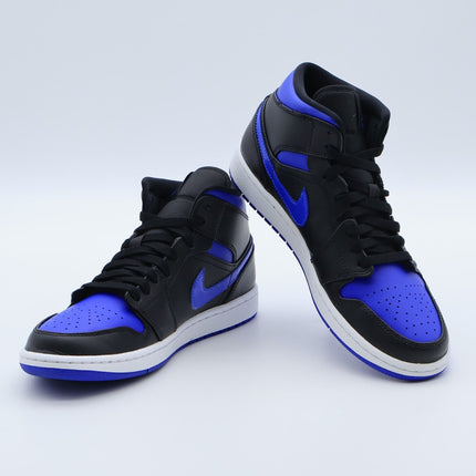 Size 8.5 - 554724-068 Nike Air Jordan 1 Mid Black Hyper Royal 2020