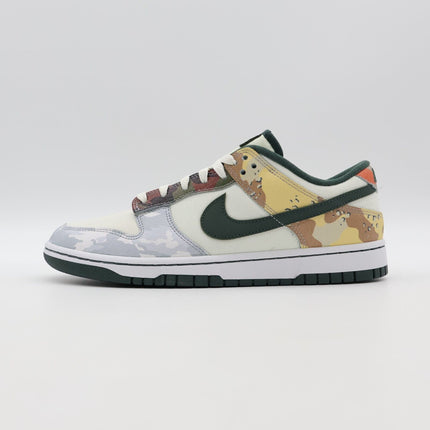 DH0957-100 Nike Dunk Low SE Sail Multi Camo White Vintage Green Orange (Men's)