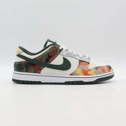 DH0957-100 Nike Dunk Low SE Sail Multi Camo White Vintage Green Orange (Men's)