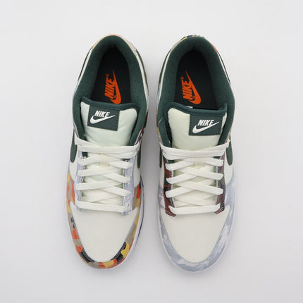 DH0957-100 Nike Dunk Low SE Sail Multi Camo White Vintage Green Orange (Men's)