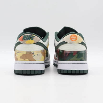 DH0957-100 Nike Dunk Low SE Sail Multi Camo White Vintage Green Orange (Men's)