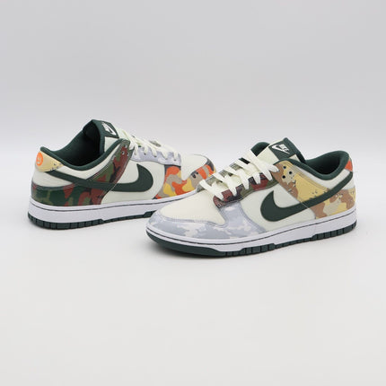 DH0957-100 Nike Dunk Low SE Sail Multi Camo White Vintage Green Orange (Men's)