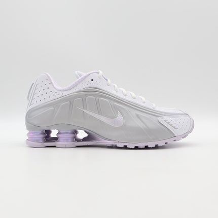 HF5076-100 Nike Shox R4 White and Metallic Platinum (Women's)