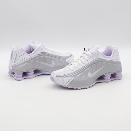 HF5076-100 Nike Shox R4 White and Metallic Platinum (Women's)