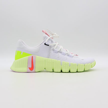 DV3950-104 Nike Free Metcon 5 White Barely Volt Pink Foam Bright (Women's)