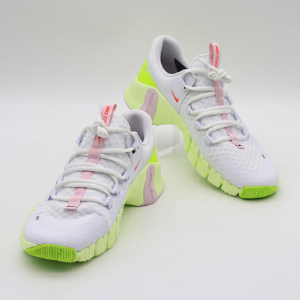 DV3950-104 Nike Free Metcon 5 White Barely Volt Pink Foam Bright (Women's)