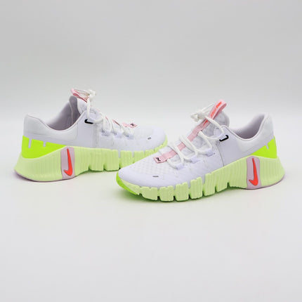 DV3950-104 Nike Free Metcon 5 White Barely Volt Pink Foam Bright (Women's)