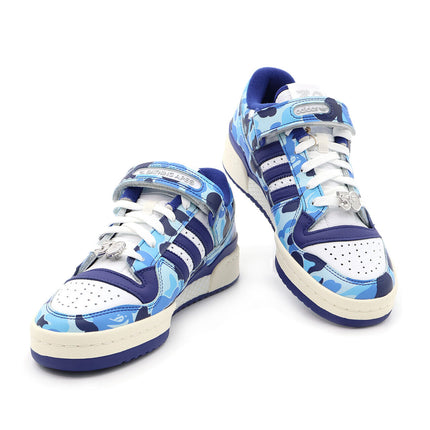 ID4772 BAPE adidas Forum 84 Low 30th Anniversary Blue Camo Cloud White (Men's)