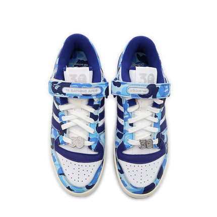 ID4772 BAPE adidas Forum 84 Low 30th Anniversary Blue Camo Cloud White (Men's)