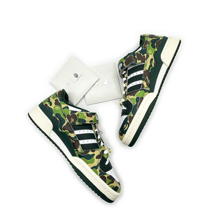 ID4771 BAPE adidas Forum 84 Low 30th Anniversary Green Camo (Men's)