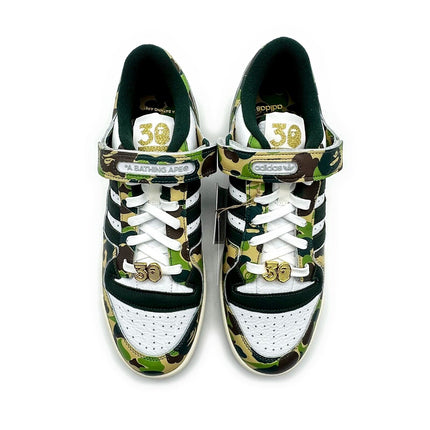 ID4771 BAPE adidas Forum 84 Low 30th Anniversary Green Camo (Men's)