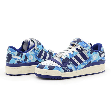 ID4772 BAPE adidas Forum 84 Low 30th Anniversary Blue Camo Cloud White (Men's)