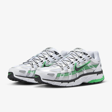 CD6404-104 Nike P-6000 White Metallic Silver Spring Green Black (Men's)