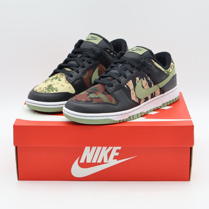 DH0957-001 Nike Dunk Low Crazy Black Multi Camo Khaki Oil Green Orange (Men's)