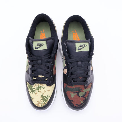 DH0957-001 Nike Dunk Low Crazy Black Multi Camo Khaki Oil Green Orange (Men's)