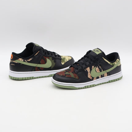 DH0957-001 Nike Dunk Low Crazy Black Multi Camo Khaki Oil Green Orange (Men's)