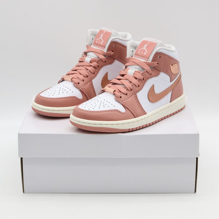 FB9892-670 Nike Air Jordan 1 Mid SE Red Stardust (Women's)