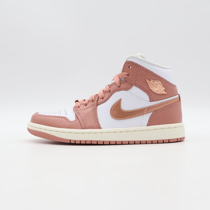 FB9892-670 Nike Air Jordan 1 Mid SE Red Stardust (Women's)