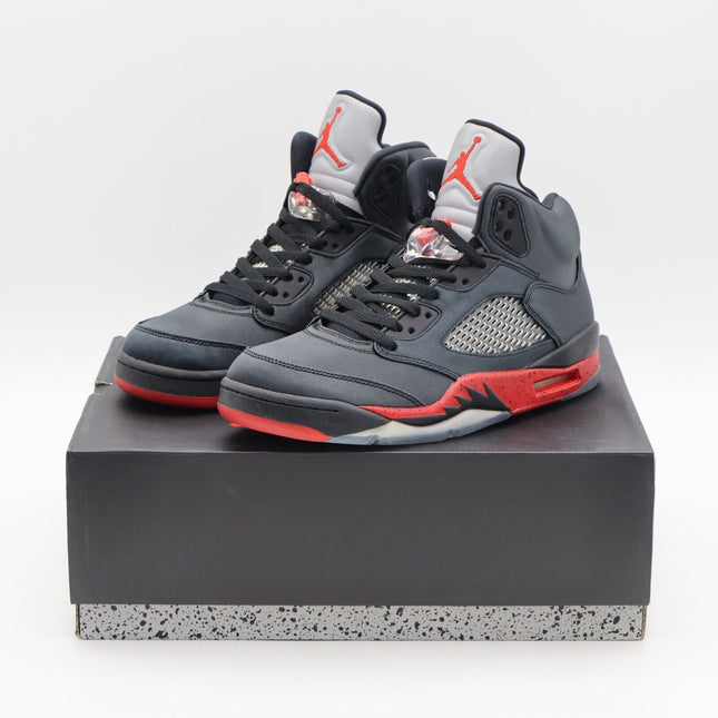 136027-006 Nike Air Jordan 5 Retro Satin Black University Red Bred (Men's)