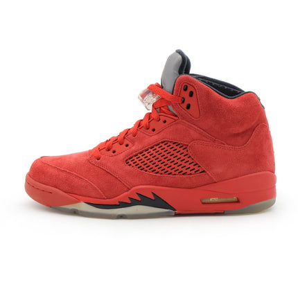 136027-602 Nike Air Jordan 5 High Retro University Red Suede Silver (Men's)